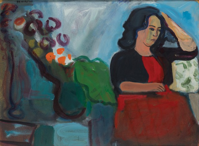 Lot 137, Robert De Niro, Sr. (American, 1922-1993), Dora in Red Dress, 1960. Est. $4,000-6,000.