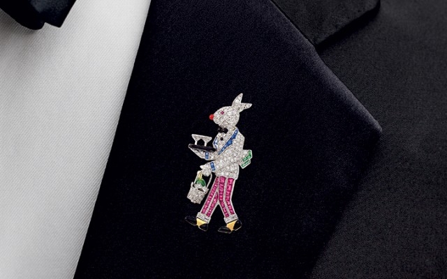 Raymond Yard, Art Deco Platinum, Gold, Diamond, Gem-Set and Enamel Rabbit Brooch. Lot 474. Auction May 6, 2019.