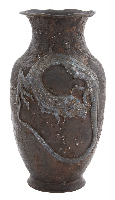 Rare Gorham Banko Iron and Sterling Silver Vase, 1883. Lot 321. Auction Oct 8, 2019