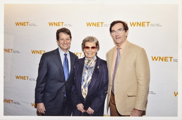 Rosalind P. Walter with Neal Shapiro and Stephen Segaller of WNET