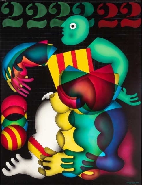 Jose de Guimaraes (Portuguese, 1937-1998), Jogador de Futebol, 1980. Est. $15,000-25,000. Lot 174. The Collection of Joseph Cicio. Auction October 14, 2020