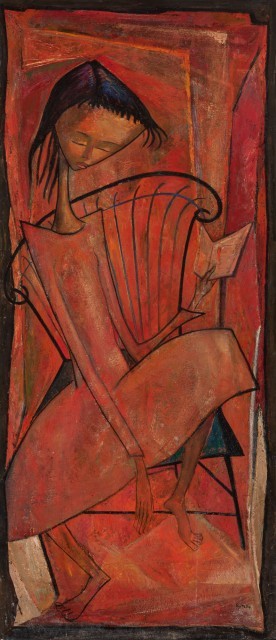 Angel Botello (Spanish/Puerto Rican, 1913-1986) Anne Frank, circa 1965. Lot 27. Auction Dec 2.