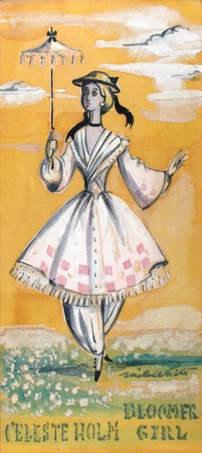 Rare original costume design for Bloomer Girl, 1944. Est. 1,000-1,500. Lot 16. Auction April 28.