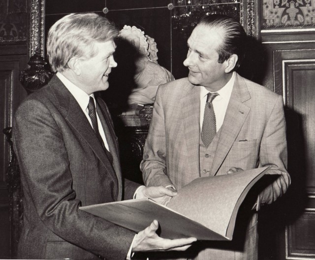 Ambassador Evan G. Galbraith with French President Jacques Chirac
