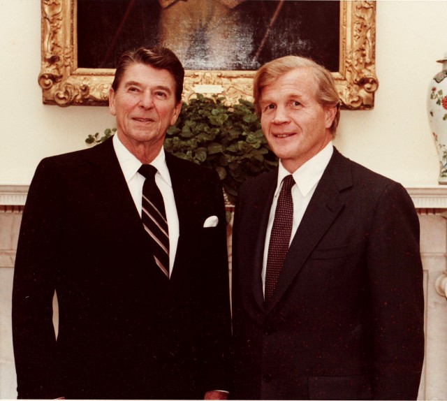 Ambassador Evan G. Galbraith with President Ronald Reagan