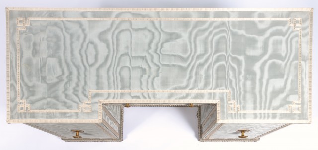 Pale Blue Moiré Silk-Lined Dressing Table designed by Maison Jansen for The Duchess of Windsor. Lot 599. Auction May 26, 2021