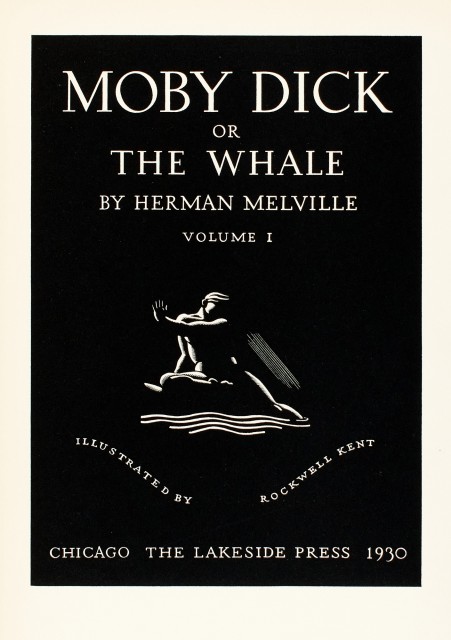 Herman Melville and Rockwell Kent, Moby Dick; or The Whale. Chicago: The Lakeside Press, 1930. First Kent edition. Est. $500-800. Lot 177. Auction June 22.