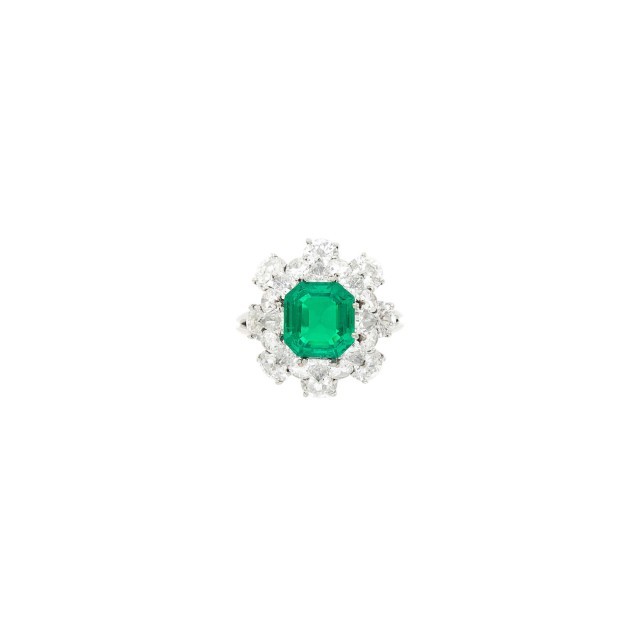Colombian Emerald and Diamond Ring, France, 2.68 carats. Sold for the benefit of Gonzaga University. Lot 83. Auction October 21.