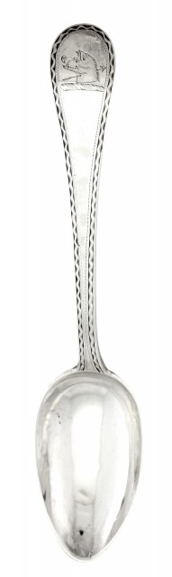 Paul Revere Jr. Silver Tablespoon, Boston, circa 1784. Auction Nov 3, 2021.