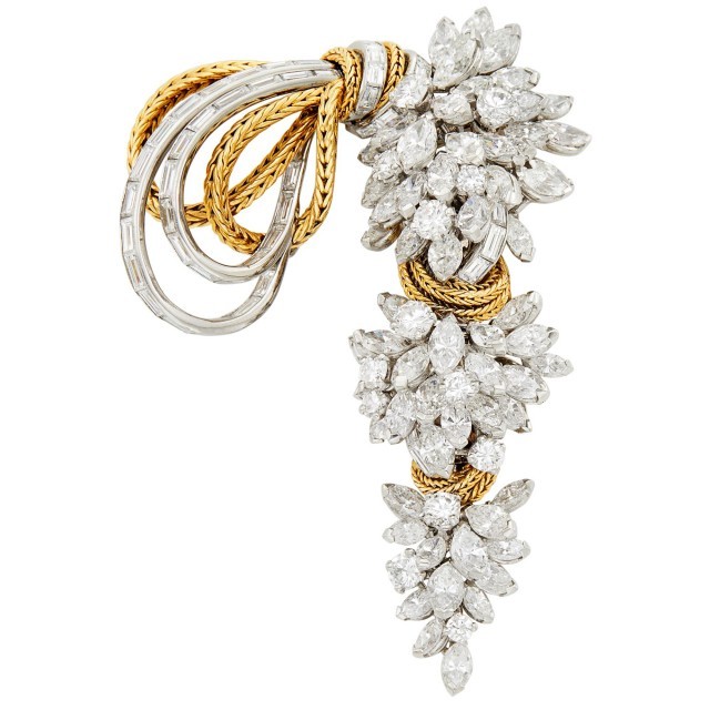 Marchak Paris Platinum, Gold and Diamond Clip-Brooch. Sold for $23,750.