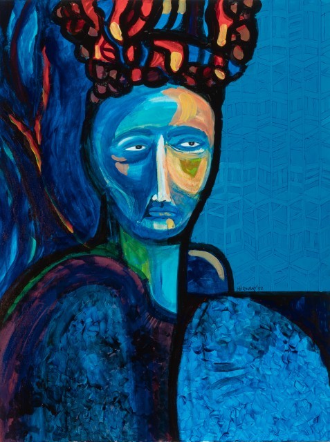 Hernan Garcia (Cuban/American, b. 1935), Lady in Blue, 2022. Lot 112.