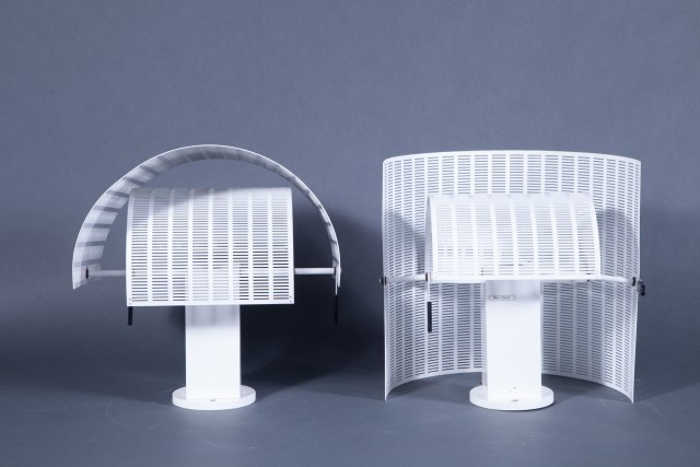 Pair of Mario Botta Shogun Perforated Metal Wall Sconces For Artemide, 1980s. Lot 111. Auction Dec 7, 2022.