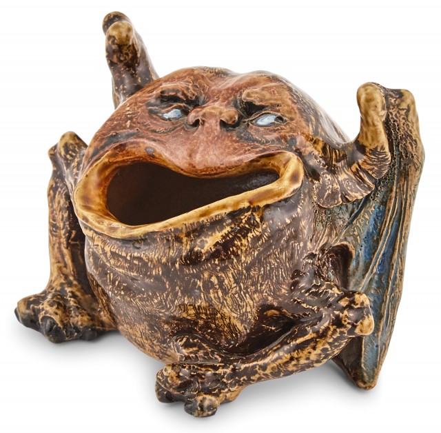 Martin Brothers Stoneware Grotesque Figural Spoon Warmer, 1882. Lot 382. Auction Dec 8.