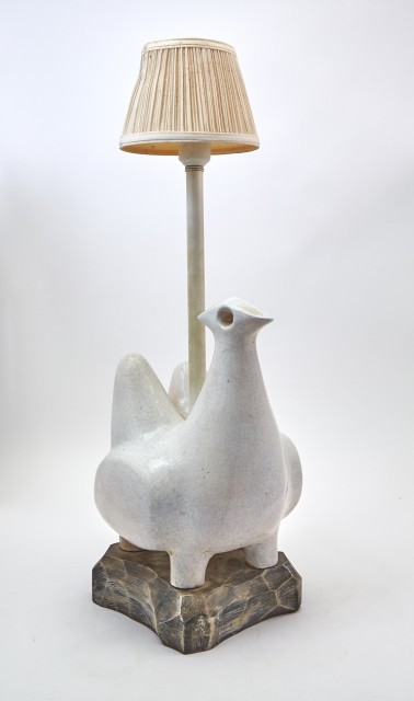 Georges Jouve Ceramic Figural Table Lamp, Marked underside "Beth Weissman'. Est. $10,000-20,000. Lot 235. Auction March 15, 2023.