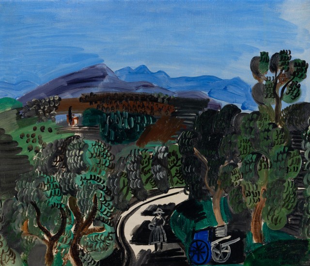 Raoul Dufy (French, 1877-1953), Paysage Aux Oliviers, Sicily, 1922-23, Signed, Oil on canvas, 18 1/4 x 22 inches. Est. $60,000-80,000. Auction May 17.
