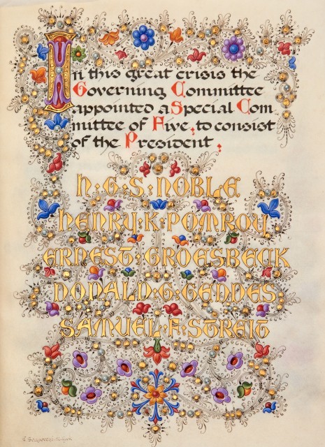 [NEW YORK STOCK EXCHANGE] A remarkable group of illuminated manuscripts presented to Henry George Stebbins Noble (part). Lot 261. Auction May 11, 2023.