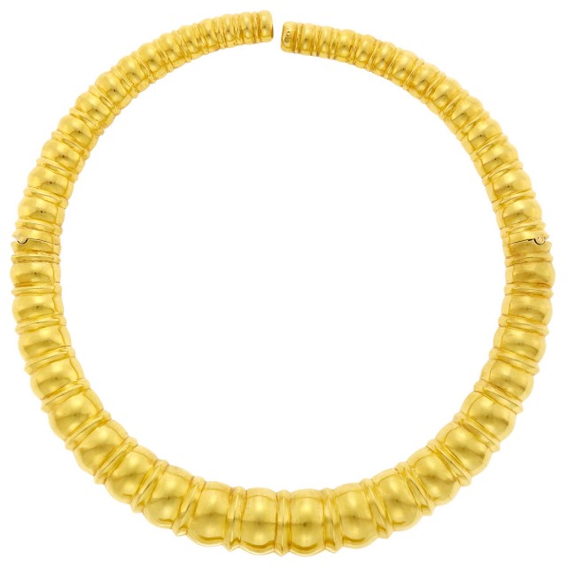 Ilias Lalaounis Gold Choker Necklace. Est. $4,000-6,000. Lot 23. Auction June 22.